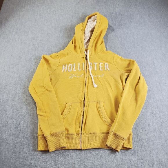 Hollister Hoodie Womens Medium Yellow West Coast Lace Full Zip Jacket - Picture 1 of 10